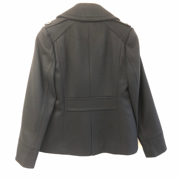 J. Crew Black Pea Coats 100% Wool - Picture 4 of 7